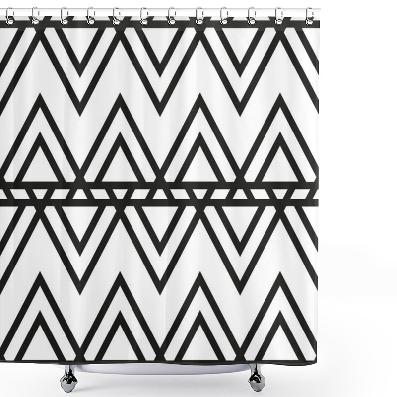 Personality  Seamless Vector Pattern With Triangles Shower Curtains