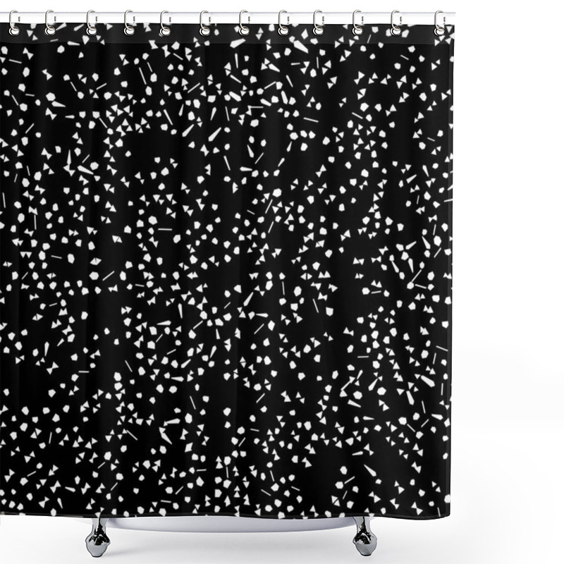 Personality  Chaotic Scattered Shapes Pattern Shower Curtains