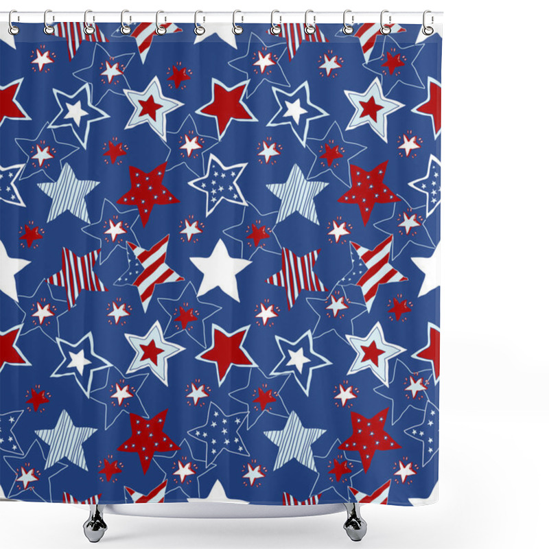 Personality  Stars And Stripes Seamless Pattern Shower Curtains