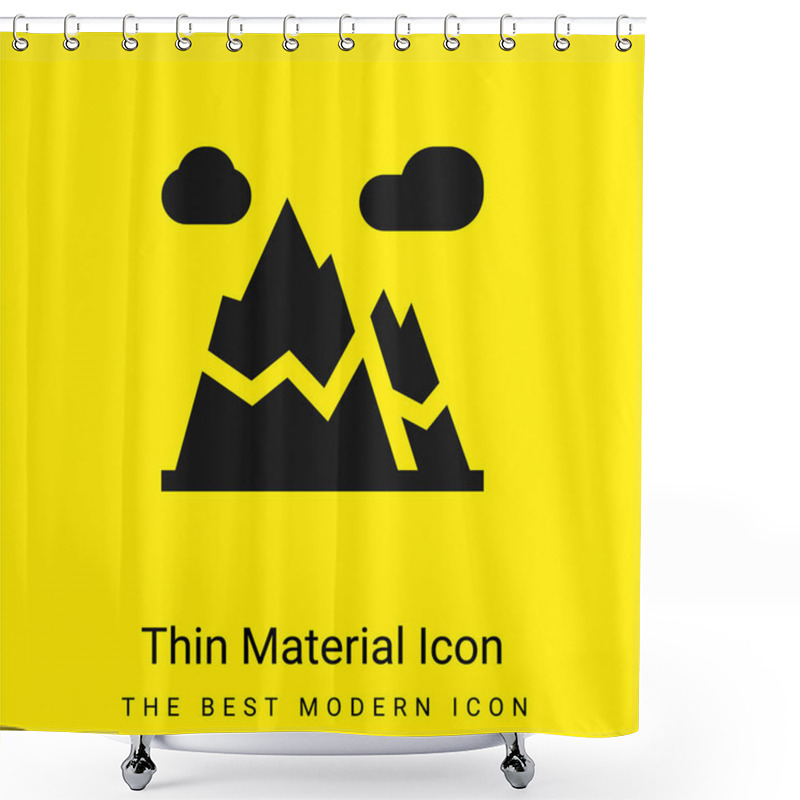 Personality  Alps Minimal Bright Yellow Material Icon Shower Curtains