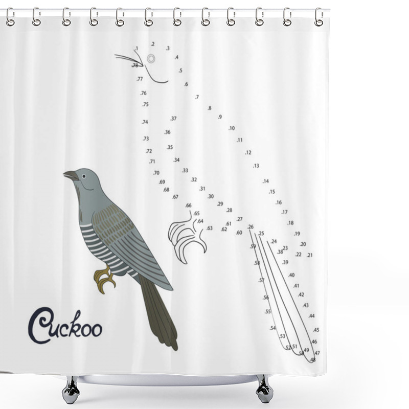 Personality  Educational Game Connect Dots To Draw Cuckoo Bird Shower Curtains