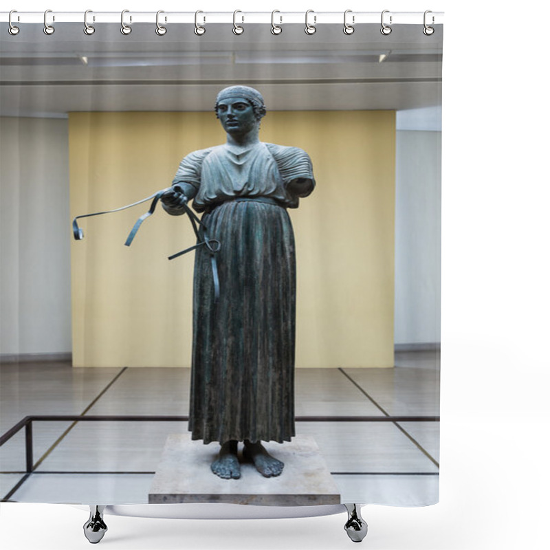 Personality  Statue Of Charioteer  In Greece Shower Curtains