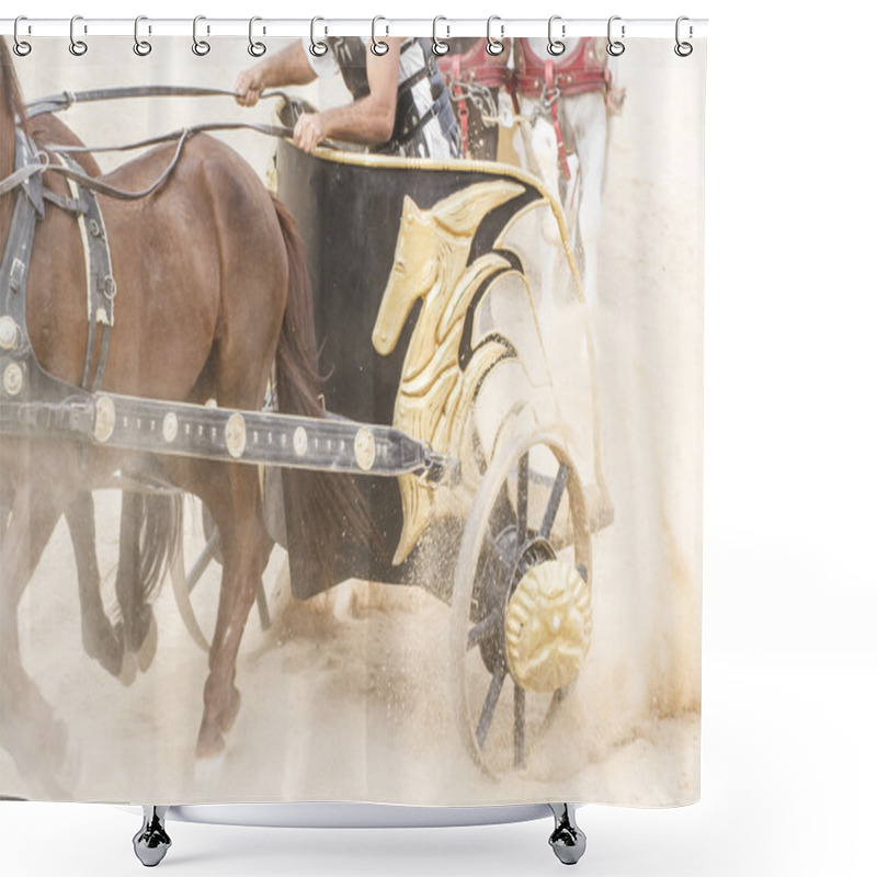 Personality  Roman Chariot On Gladiators Fight Shower Curtains