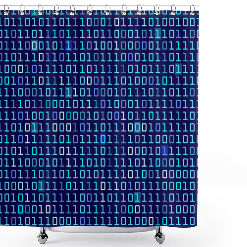 Personality  Blue Binary Background Shower Curtains