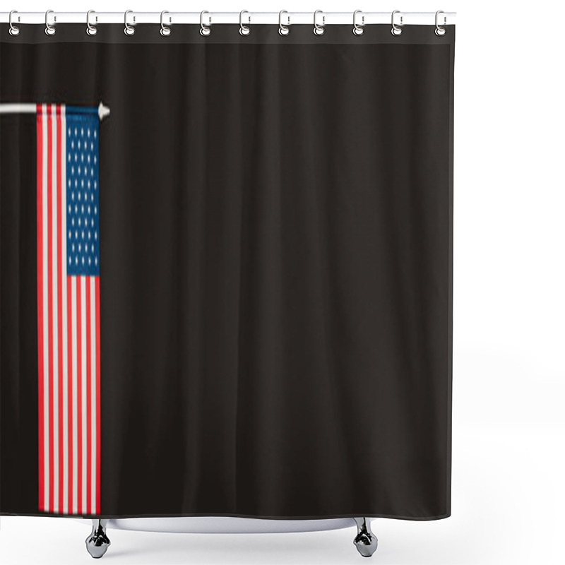 Personality  Flag Of America With Stars And Stripes Isolated On Black, Banner Shower Curtains