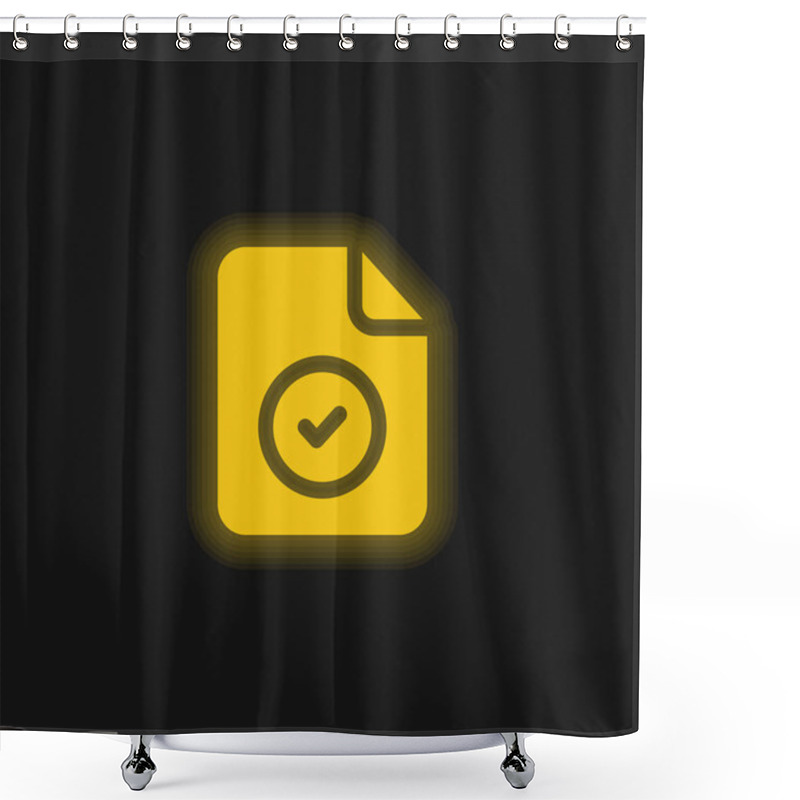 Personality  Accepted Yellow Glowing Neon Icon Shower Curtains