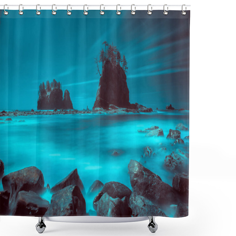 Personality  Pacific Moody Sea Stacks Shower Curtains