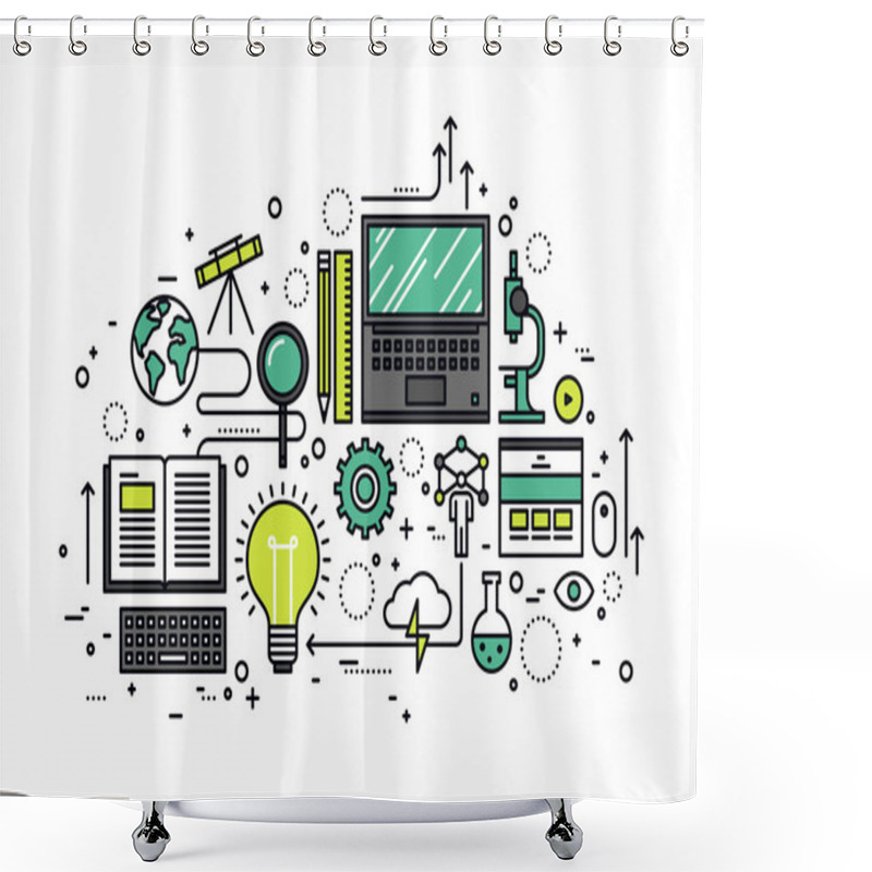 Personality  Power Of Knowledge Line Style Shower Curtains