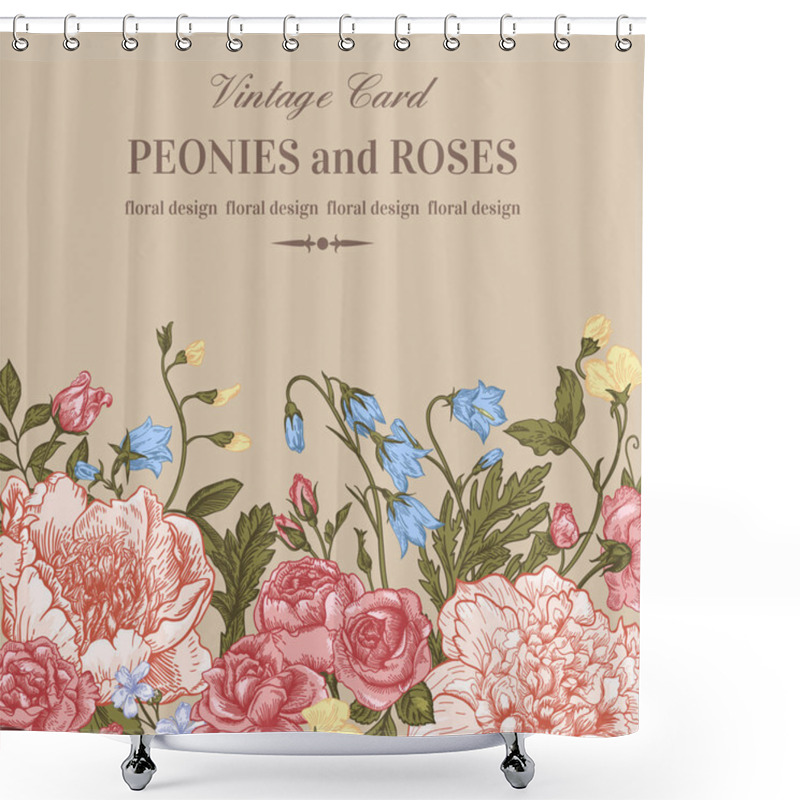 Personality  Floral Border With  Flowers. Shower Curtains