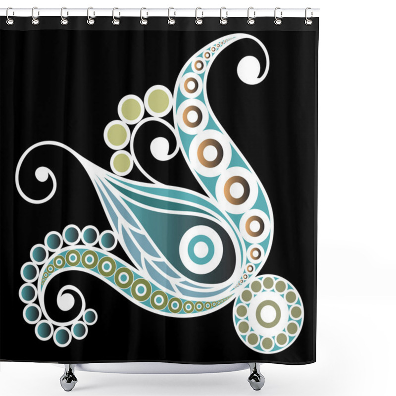 Personality  Graphic Illustration With Lacy Flower 2 Shower Curtains