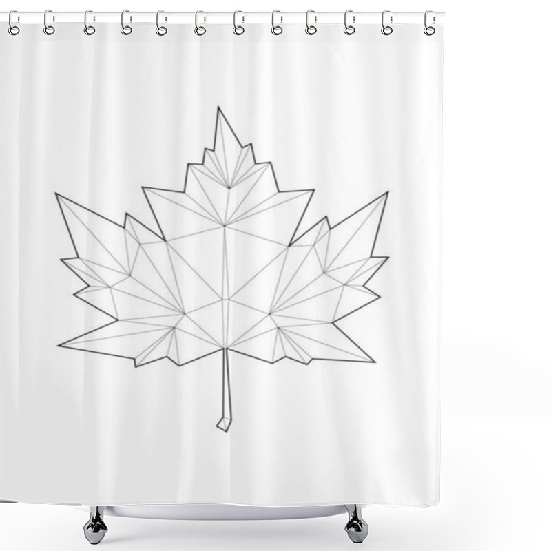 Personality  Low Poly Illustrations Of Maple Leaf Vector Illustration. Good For Room Decorating Or Other Requirements. Shower Curtains