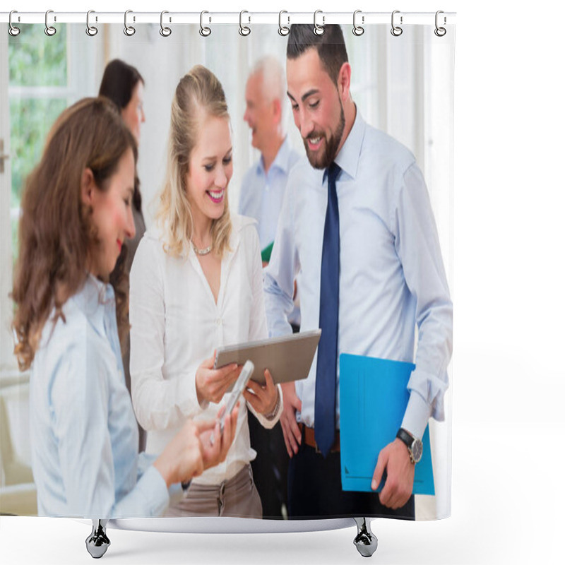 Personality  Business People In Office Having Meeting Shower Curtains