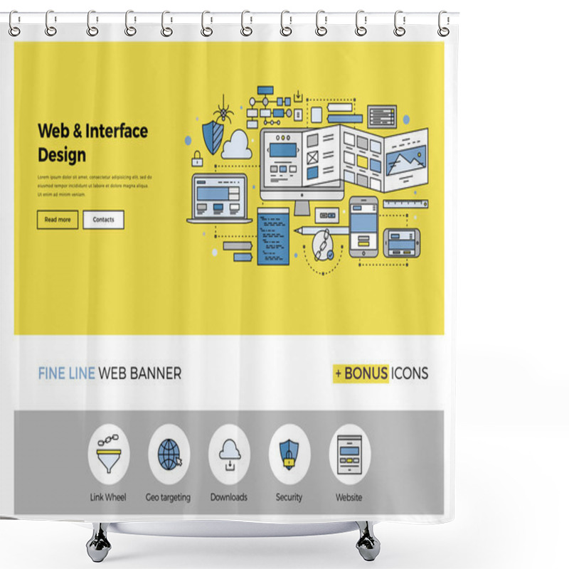 Personality  Website Interface Sketching Icons Shower Curtains