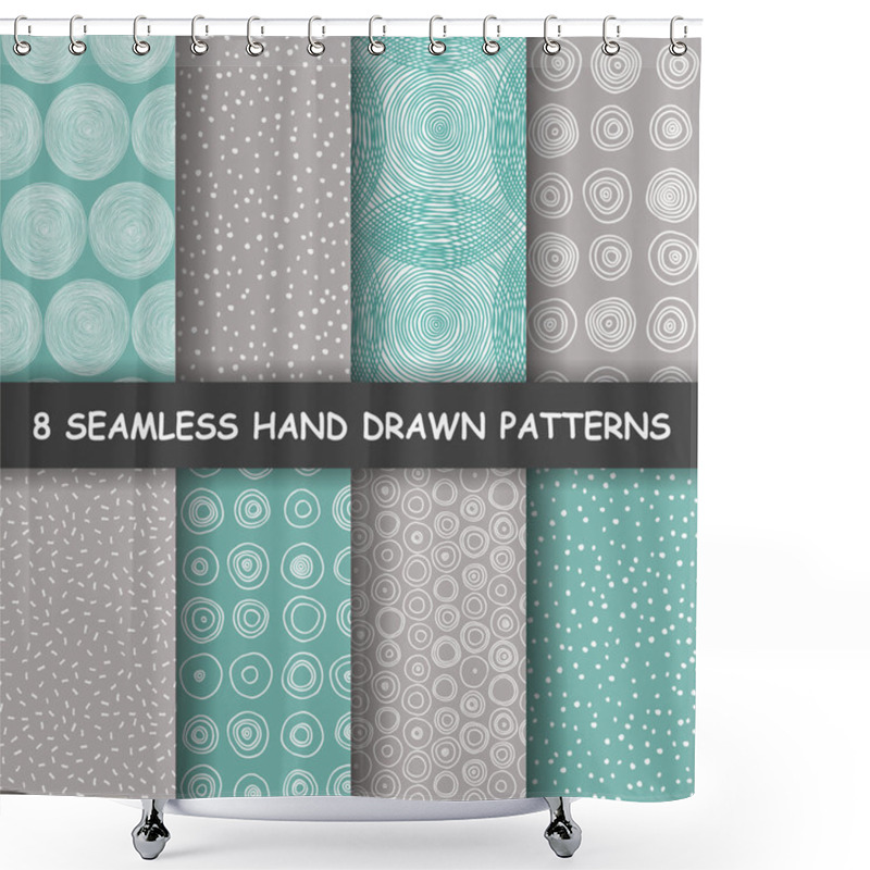 Personality  Seamless Hand Drawn Patterns.  Shower Curtains