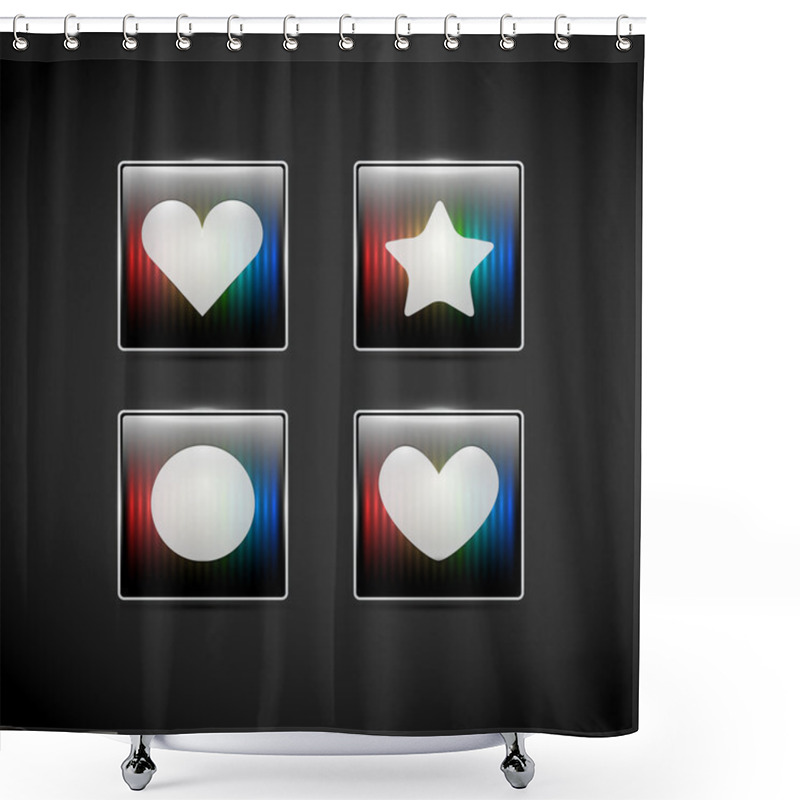 Personality  Vector Web Elements - Heart, Circle, Star Shower Curtains