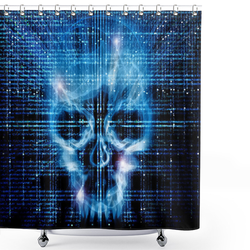 Personality  Hacker Attack Background Shower Curtains