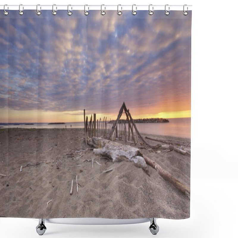 Personality  Lake Erie Sunset Shower Curtains