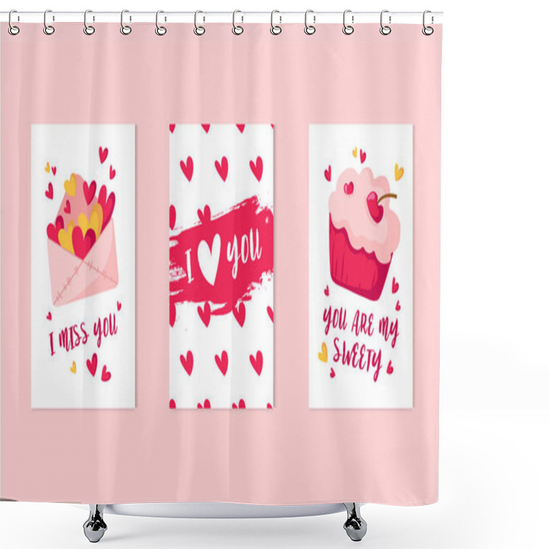 Personality  Cute Cartoon Valentines Day Shower Curtains