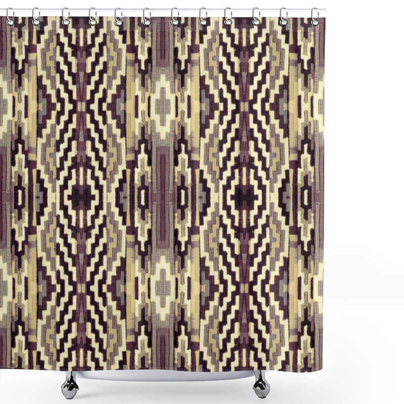 Personality   	Geometric Pattern On The Fabric Shower Curtains