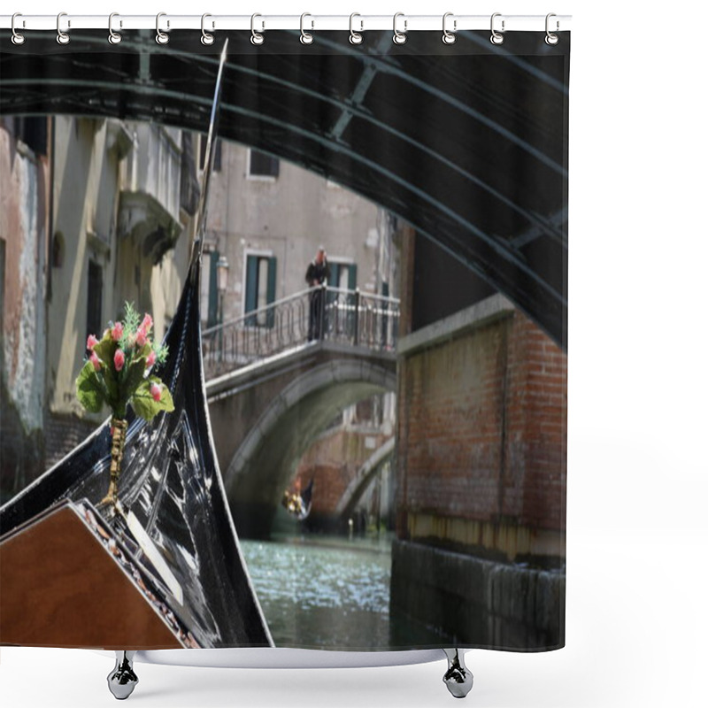 Personality  Venice, Italy, 04.19.2019: Private, Romantic Gondola Trip On The Grand Canal, Canal Grande And On Smaller Side Canals In Venice Which Is Built On 100+ Small Islands In A Lagoon In The Adriatic Sea Shower Curtains