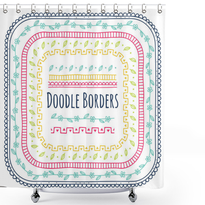 Personality  Doodle Decorative Borders Shower Curtains