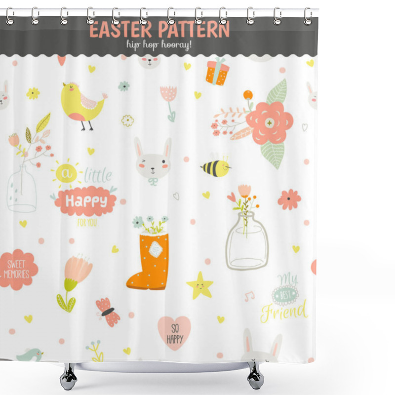 Personality  Funny Seamless Pattern With Animals Shower Curtains