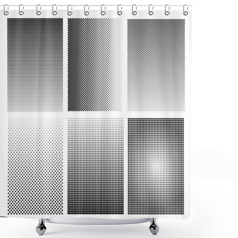 Personality  Set Of Squares Made From Dots Isolated On White Background Shower Curtains