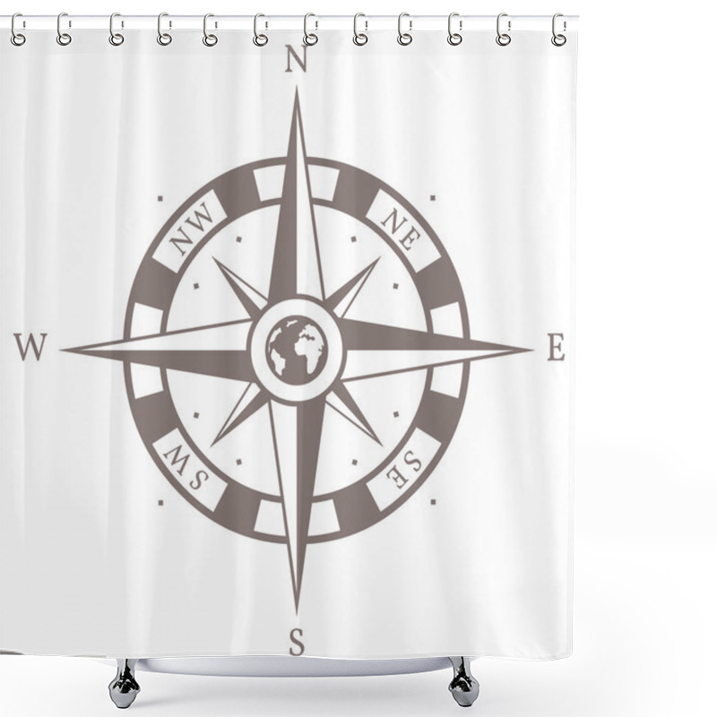 Personality  Vector Isolated Brown Wind Rose Shower Curtains