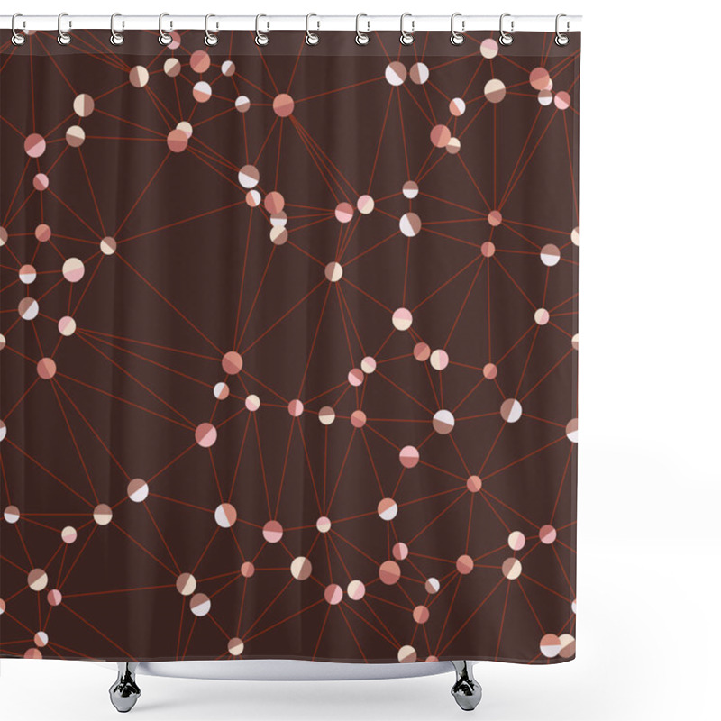 Personality  Dark Red Triangle Mesh Techno Universe Low Poly Shower Curtains