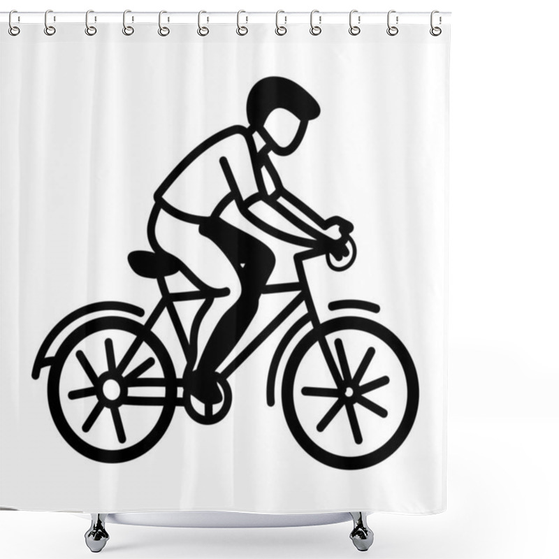 Personality  Cycling Icon In Hand Drawn Style  Shower Curtains