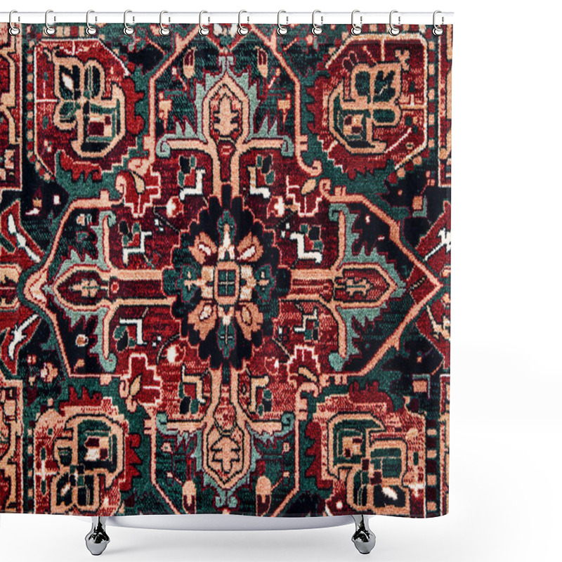 Personality  Romanian Folk Seamless Pattern Ornaments. Romanian Traditional Embroidery. Ethnic Texture Design. Traditional Carpet Design. Carpet Ornaments. Rustic Carpet Design Shower Curtains