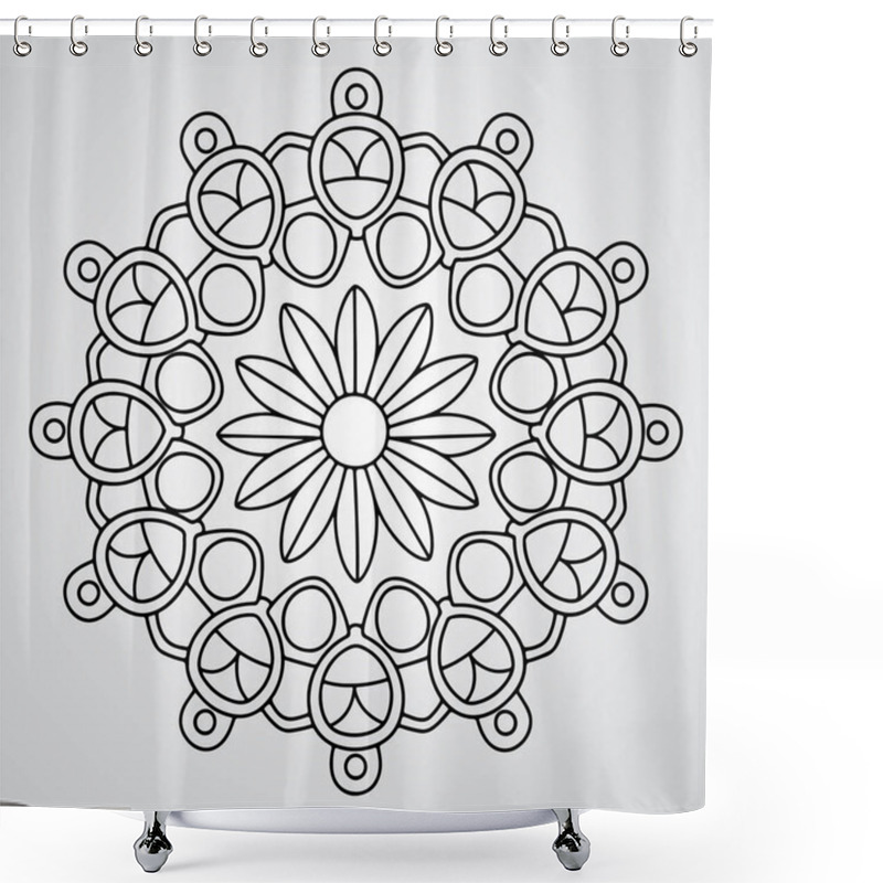 Personality  A Hand Drawn Illustration Floral Ornament With Flowers And Leaves Shower Curtains