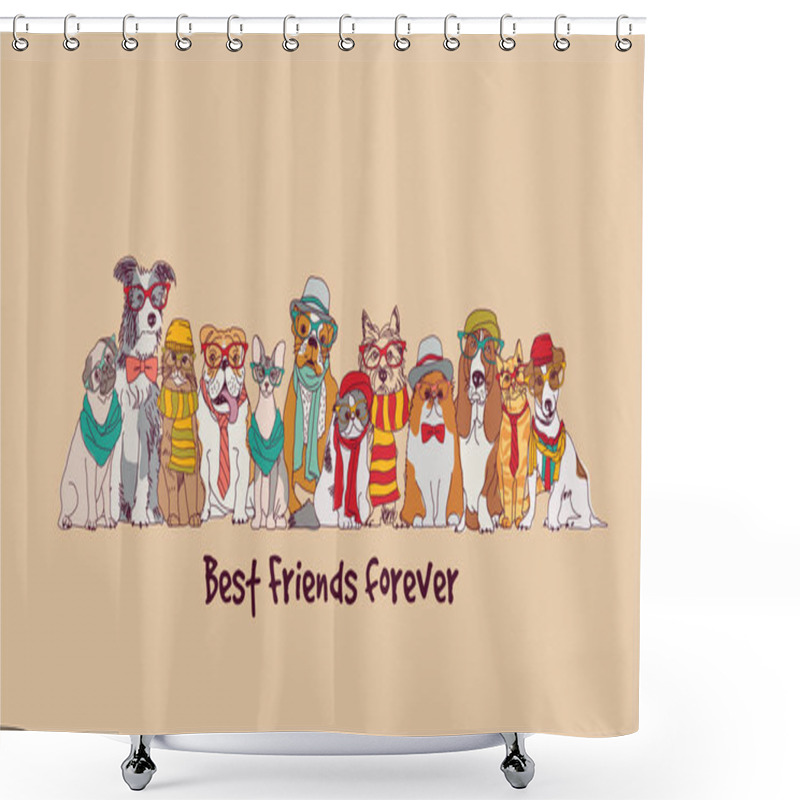 Personality  Fashion Fun Animals Card Shower Curtains