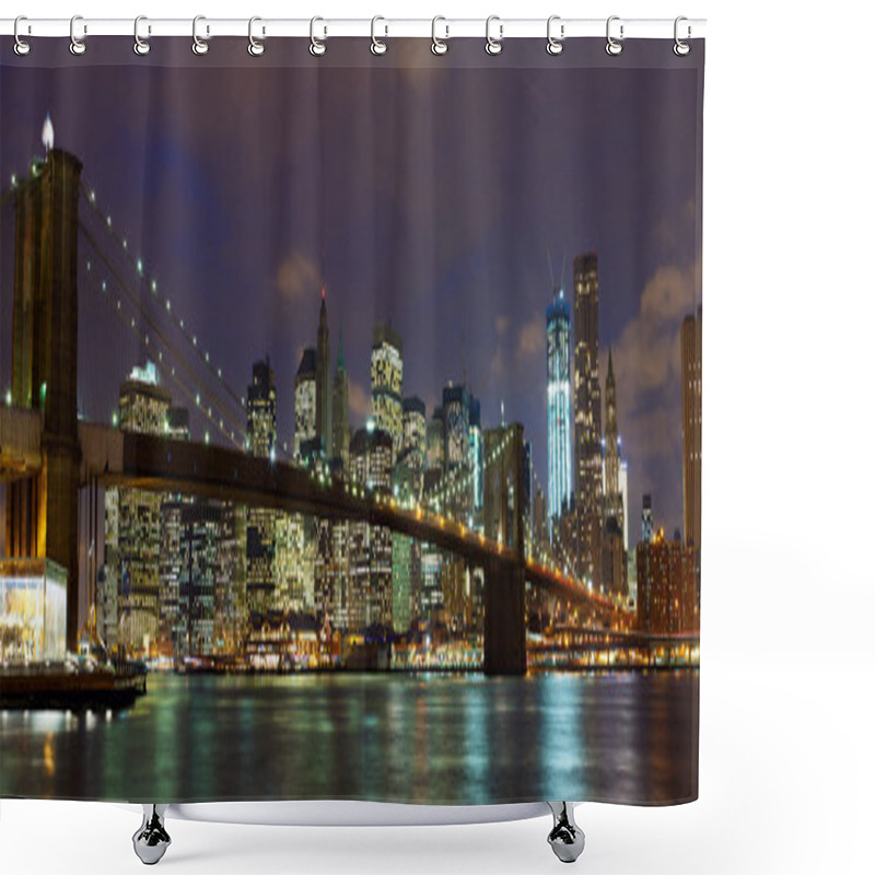 Personality  Brooklyn Bridge Panorama Shower Curtains