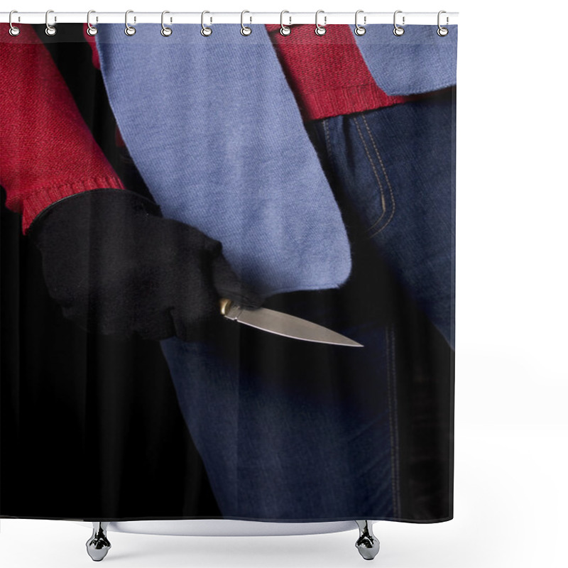 Personality  Man With Knife Shower Curtains