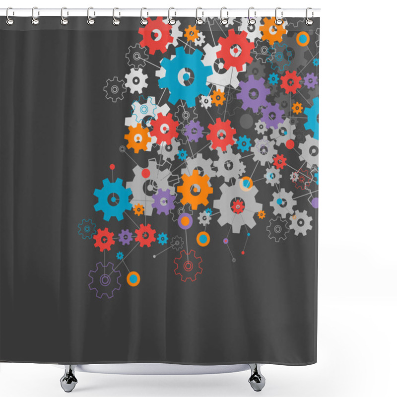 Personality  Abstract Technology Background Shower Curtains