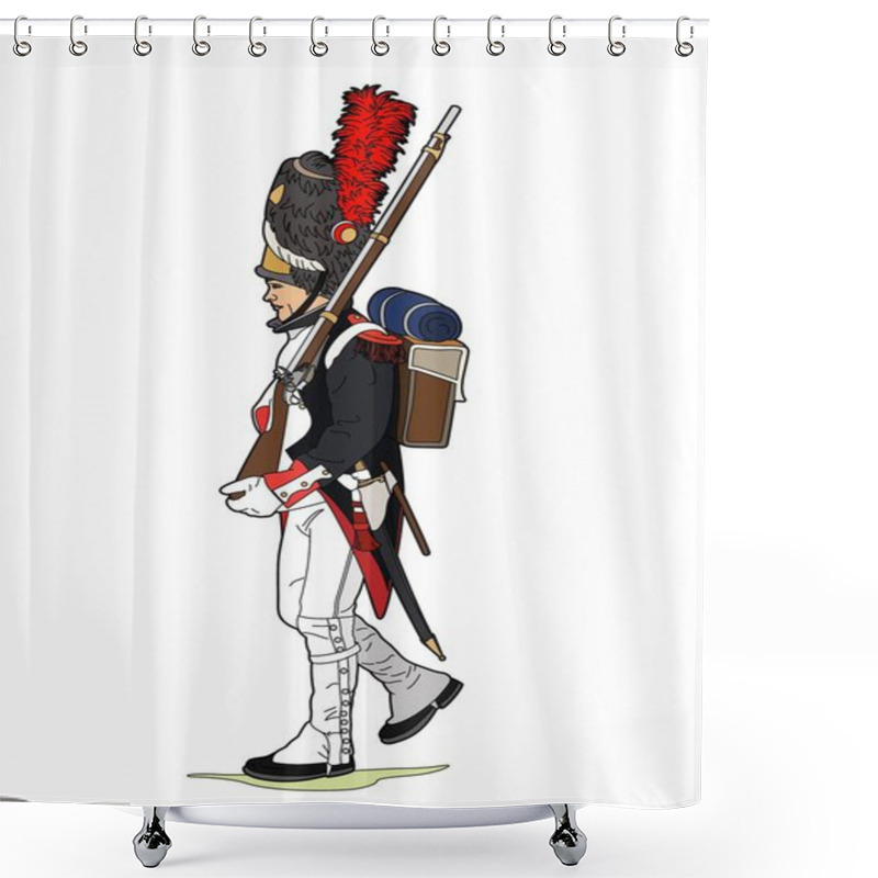 Personality  Napoleonic Soldier With Package, EPS 10 File Shower Curtains