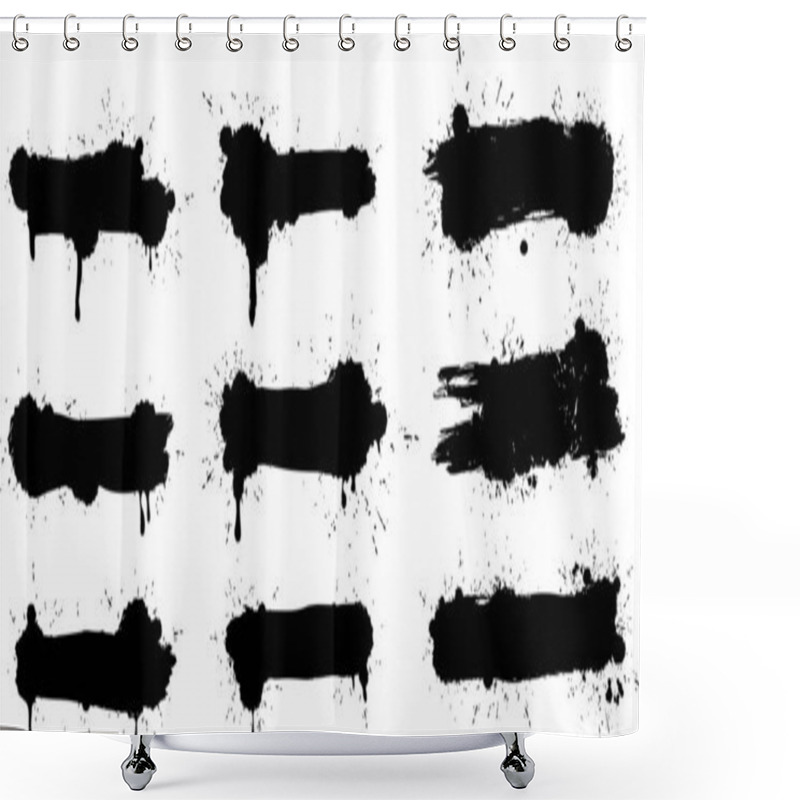 Personality  Vector Paintbrush Set,  Brush Strokes Templates. Grunge Design  Shower Curtains