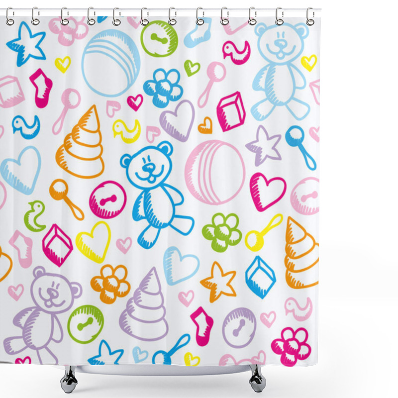 Personality  Toy Pattern Shower Curtains