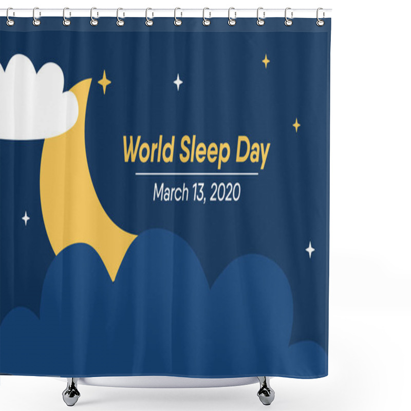 Personality  Vector Illustration On The Theme Of World Sleep Day Observed On March 13th Shower Curtains