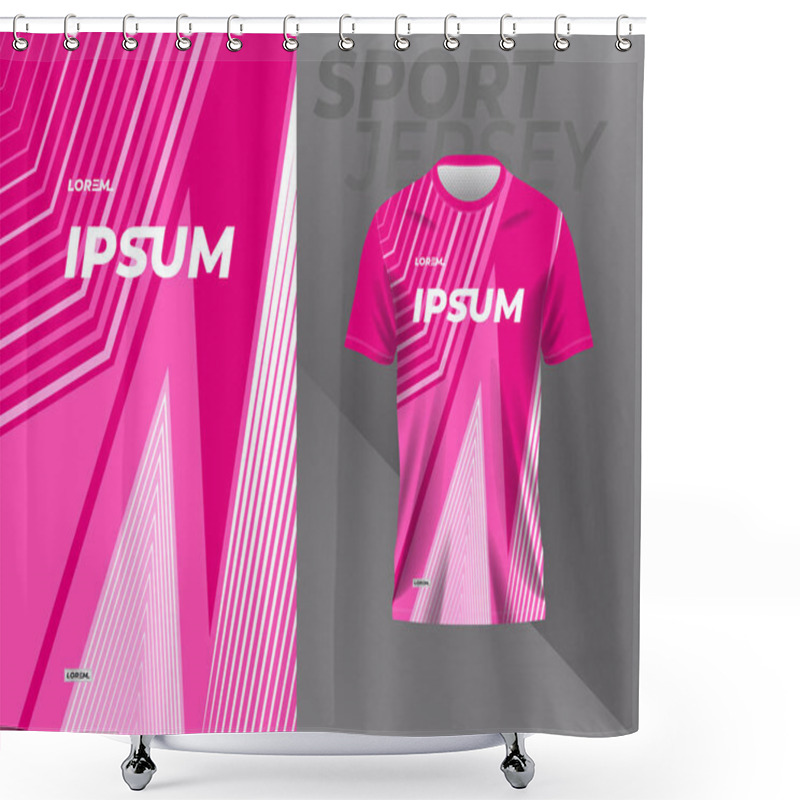 Personality  Pink Sport Jersey Mockup Template Design For Football, Racing, Gaming, Motocross, Cycling, Running Shower Curtains