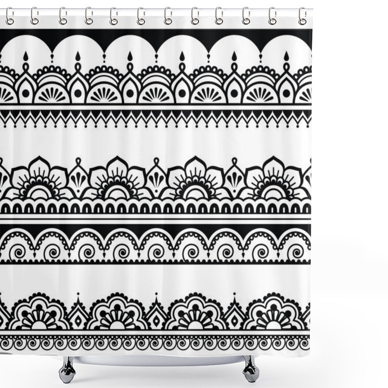 Personality  Indian Seamless Pattern, Design Elements - Mehndi Tattoo Style Shower Curtains