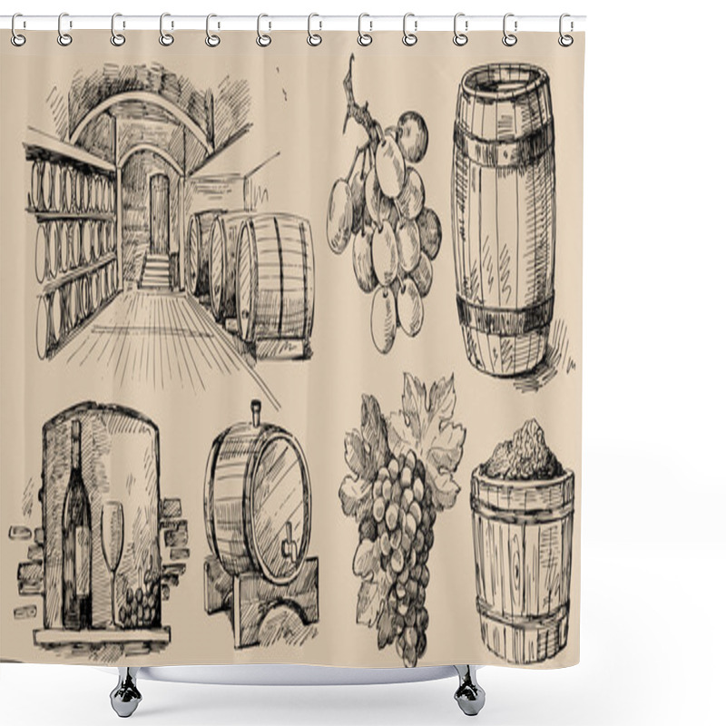 Personality  Wine Collection Shower Curtains