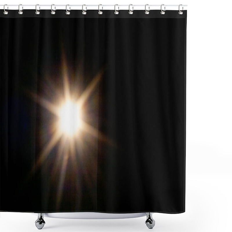 Personality  Sun Flare On The Black Background Shower Curtains