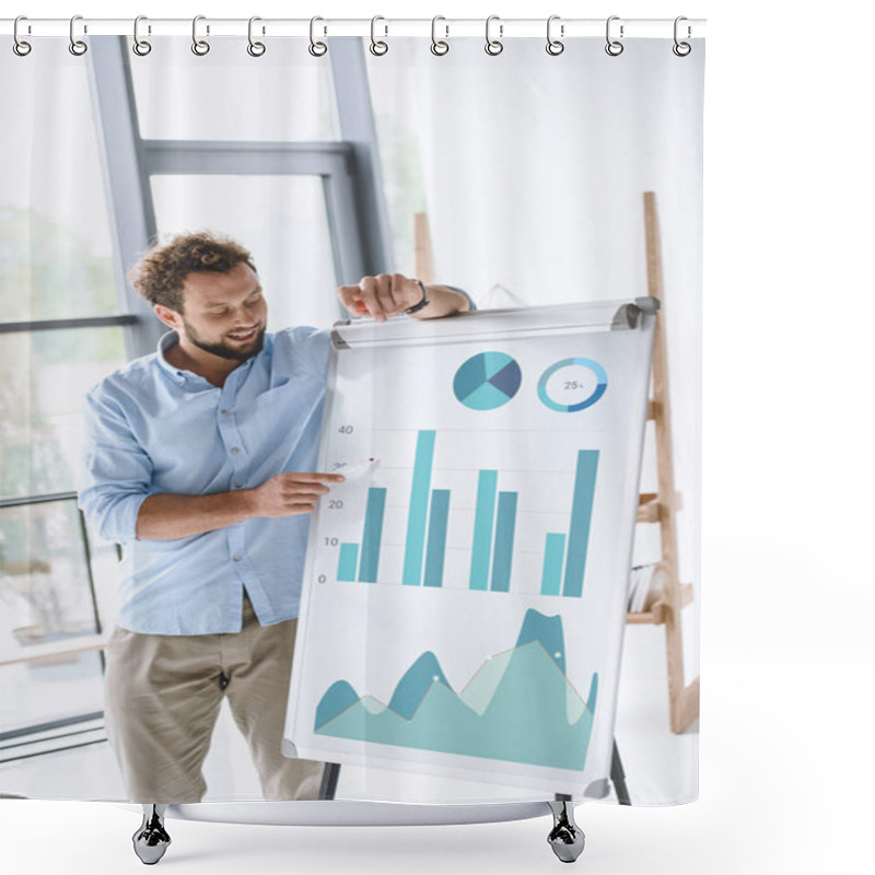 Personality  Businessman Making Presentation Shower Curtains