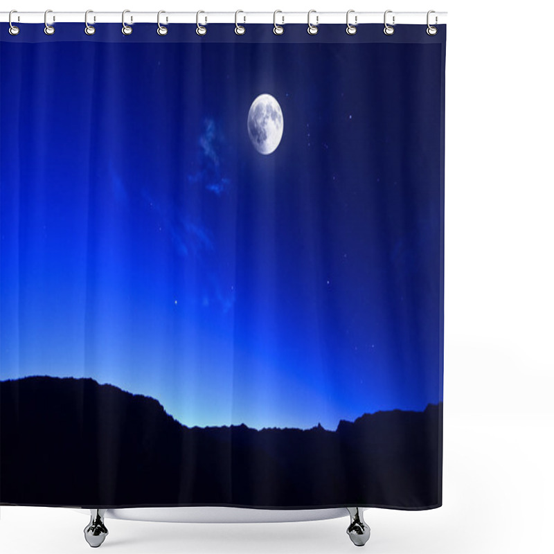 Personality  Full Moon Over Mountain Shower Curtains