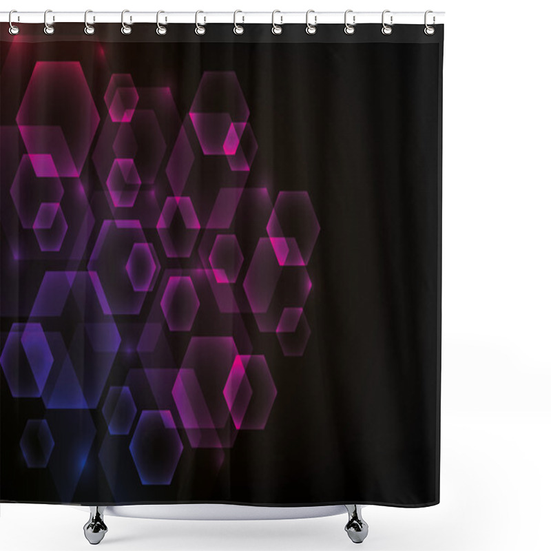 Personality  Glowing Abstract Background With Hexagons Shower Curtains