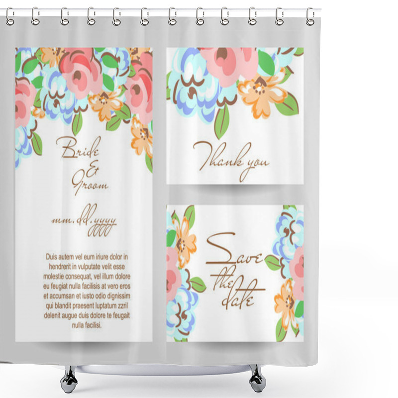 Personality  Blooming Floral Ornament Shower Curtains