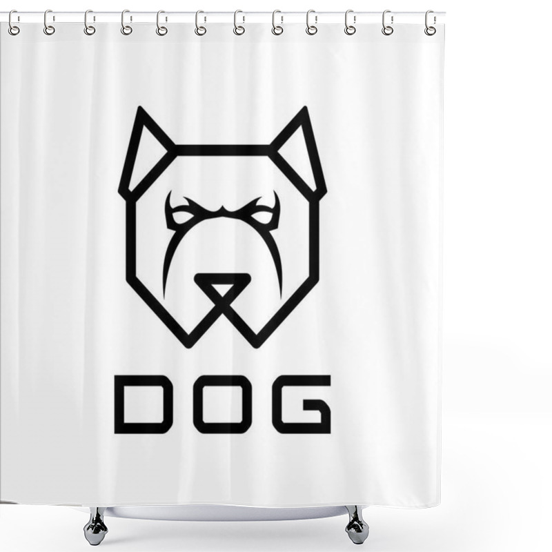 Personality  Dog Logo Design Vector Template. Dog Icon Logo Vector Shower Curtains