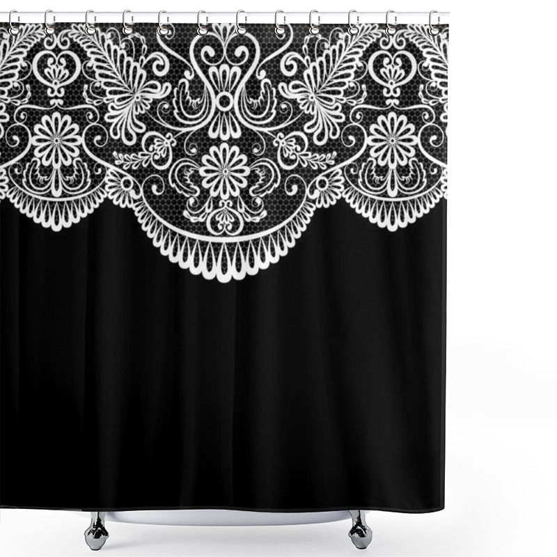 Personality  Lace Border Shower Curtains